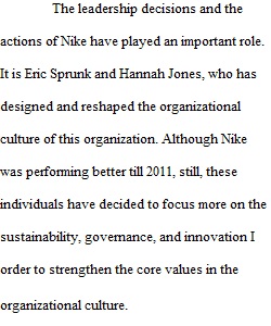 Organizational Culture of Nike